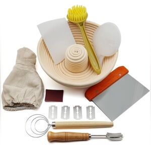 Top Hat Style Banneton Sourdough Starter Bread Basket Set W/ Stencils